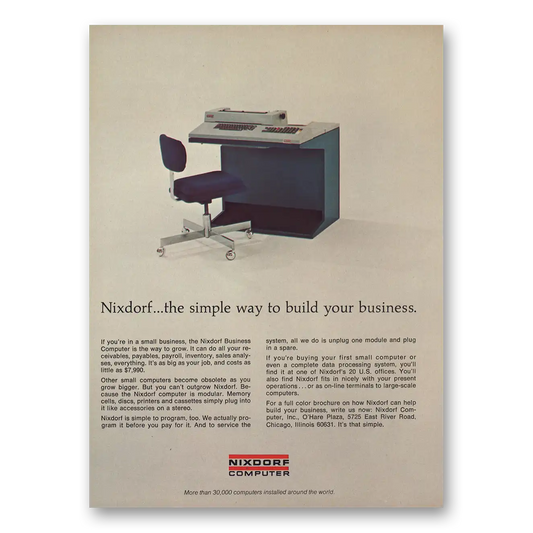 1973 Nixdorf Computer Simple Way Vintage Magazine Print Ad