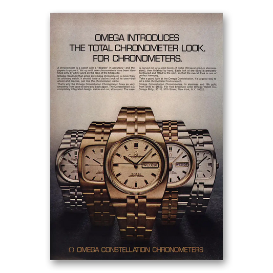 1973 Omega Watch Total Chronometer Look Vintage Magazine Print Ad