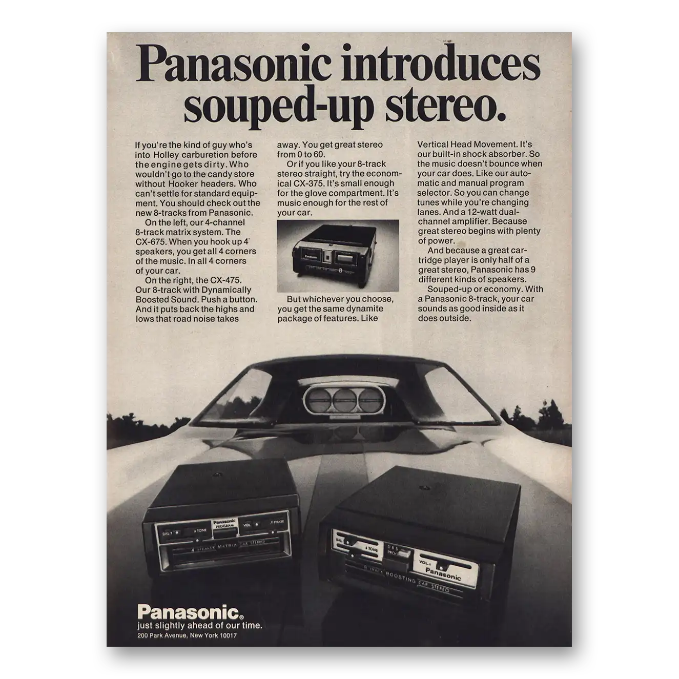 1973 Panasonic Car Stereo Souped Up Vintage Magazine Print Ad