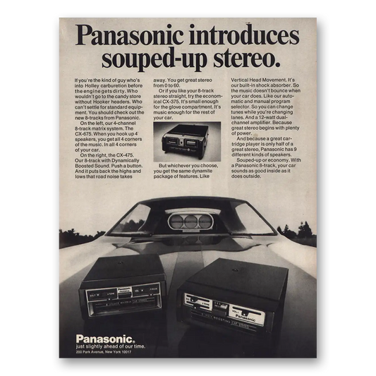 1973 Panasonic Car Stereo Souped Up Vintage Magazine Print Ad