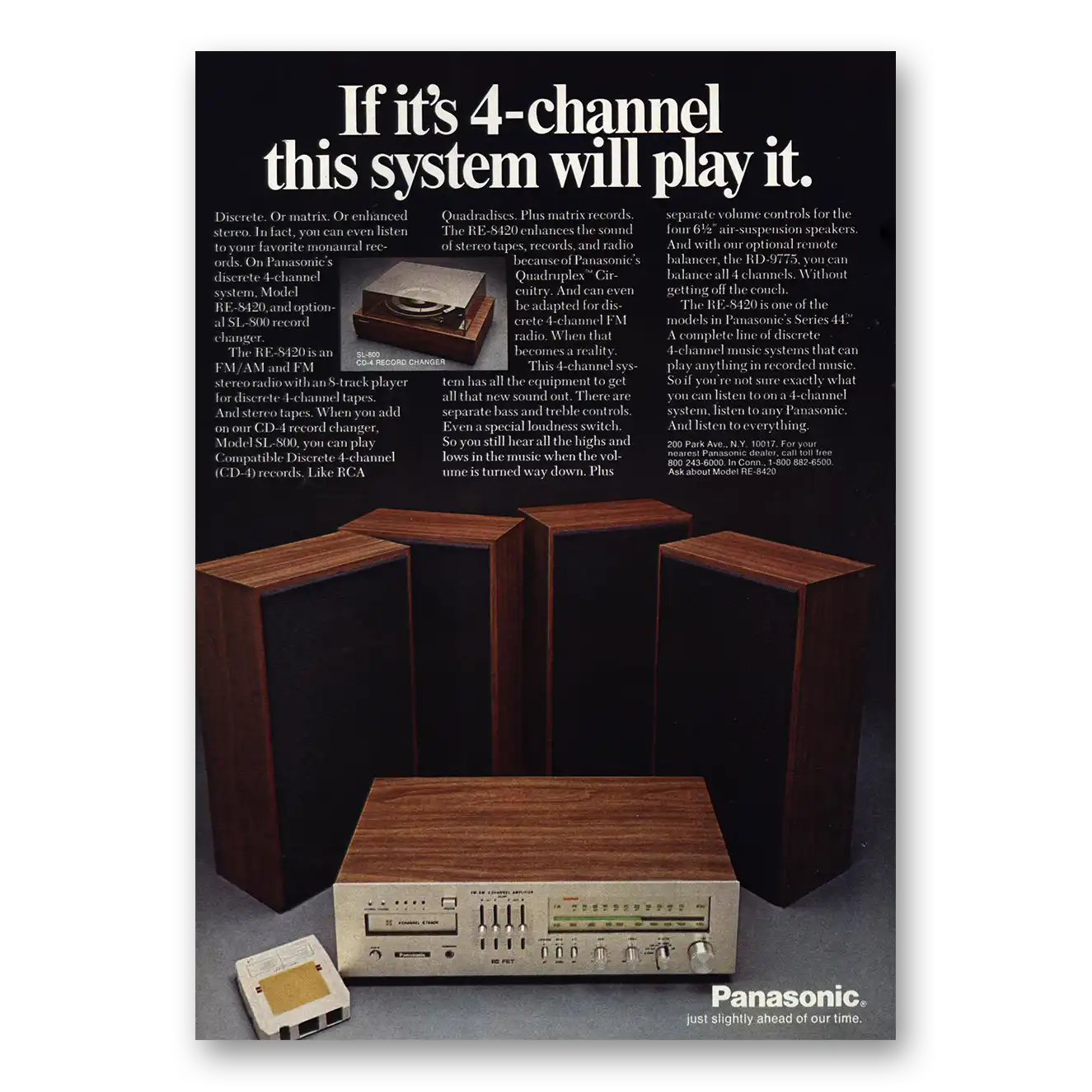 1973 Panasonic 4 Channel This System Will Play It Vintage Magazine Print Ad