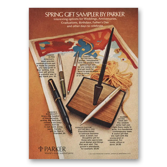 1973 Parker Pens Spring Gift Sampler Vintage Magazine Print Ad