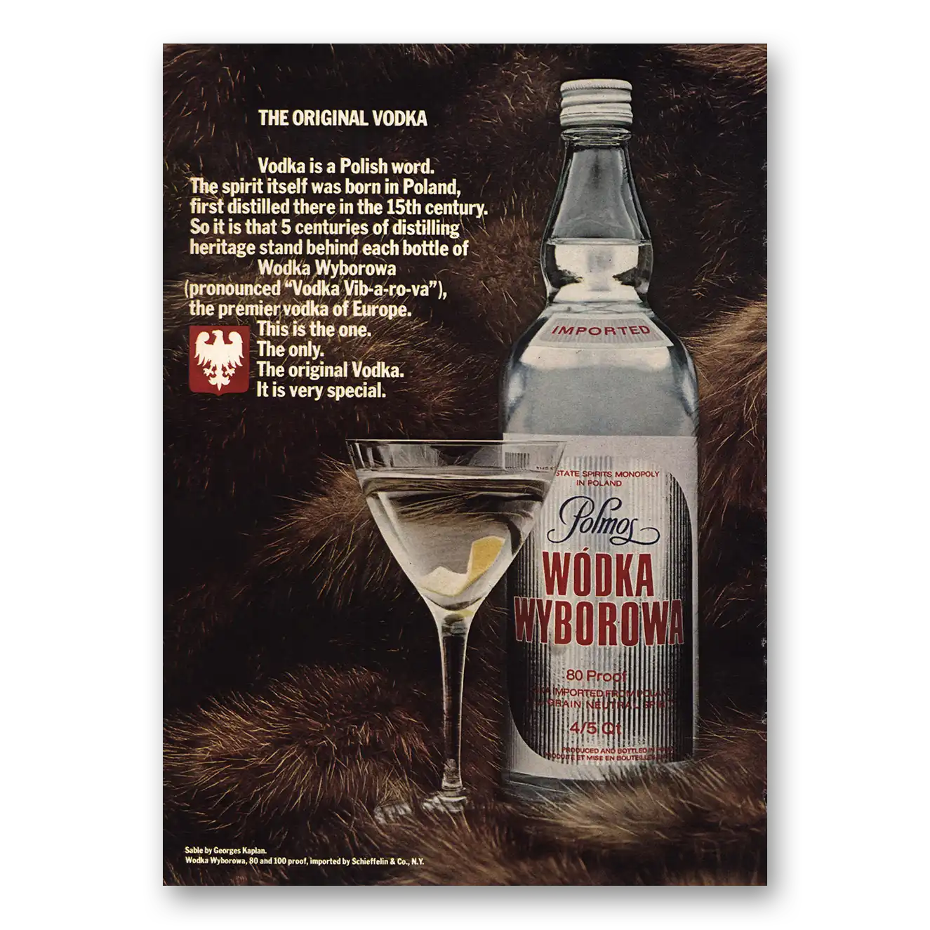 1973 Polmos The Original Vodka Vintage Magazine Print Ad