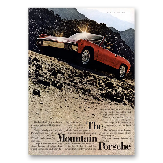 1972 Porsche 914 Mountain Porsche Vintage Magazine Print Ad