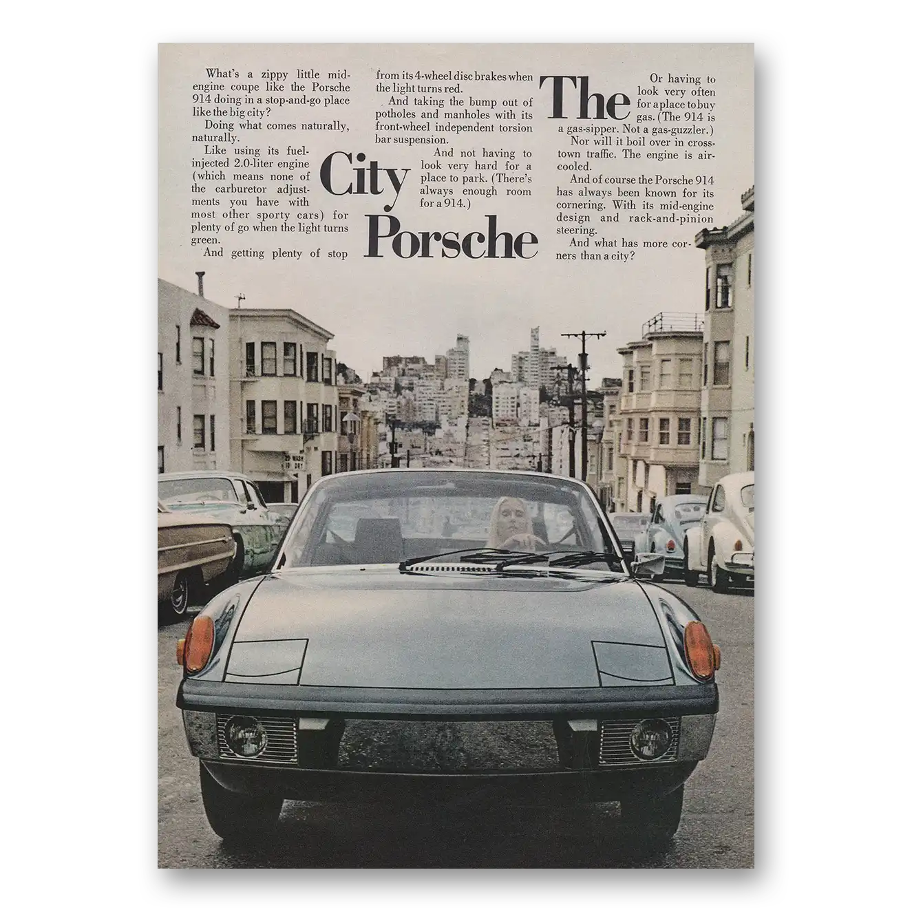 1973 Porsche 914 City Porsche Vintage Magazine Print Ad