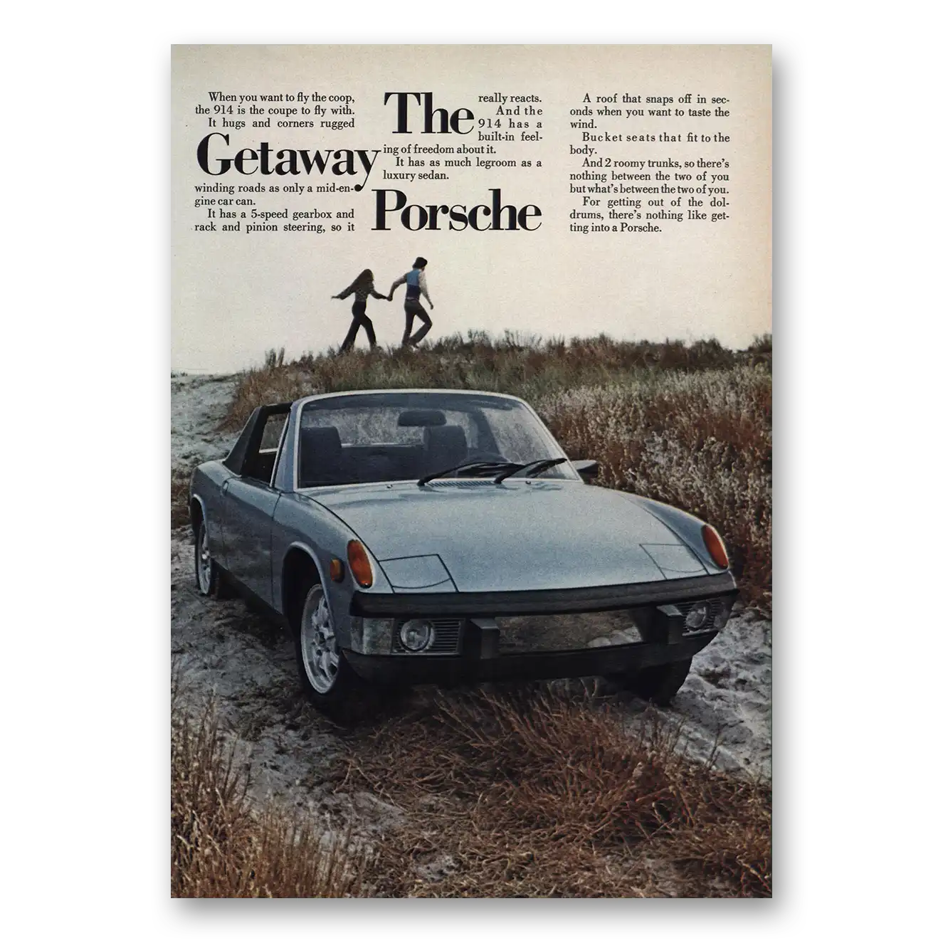 1973 Porsche 914 Getaway Porsche Vintage Magazine Print Ad