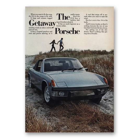 1973 Porsche 914 Getaway Porsche Vintage Magazine Print Ad