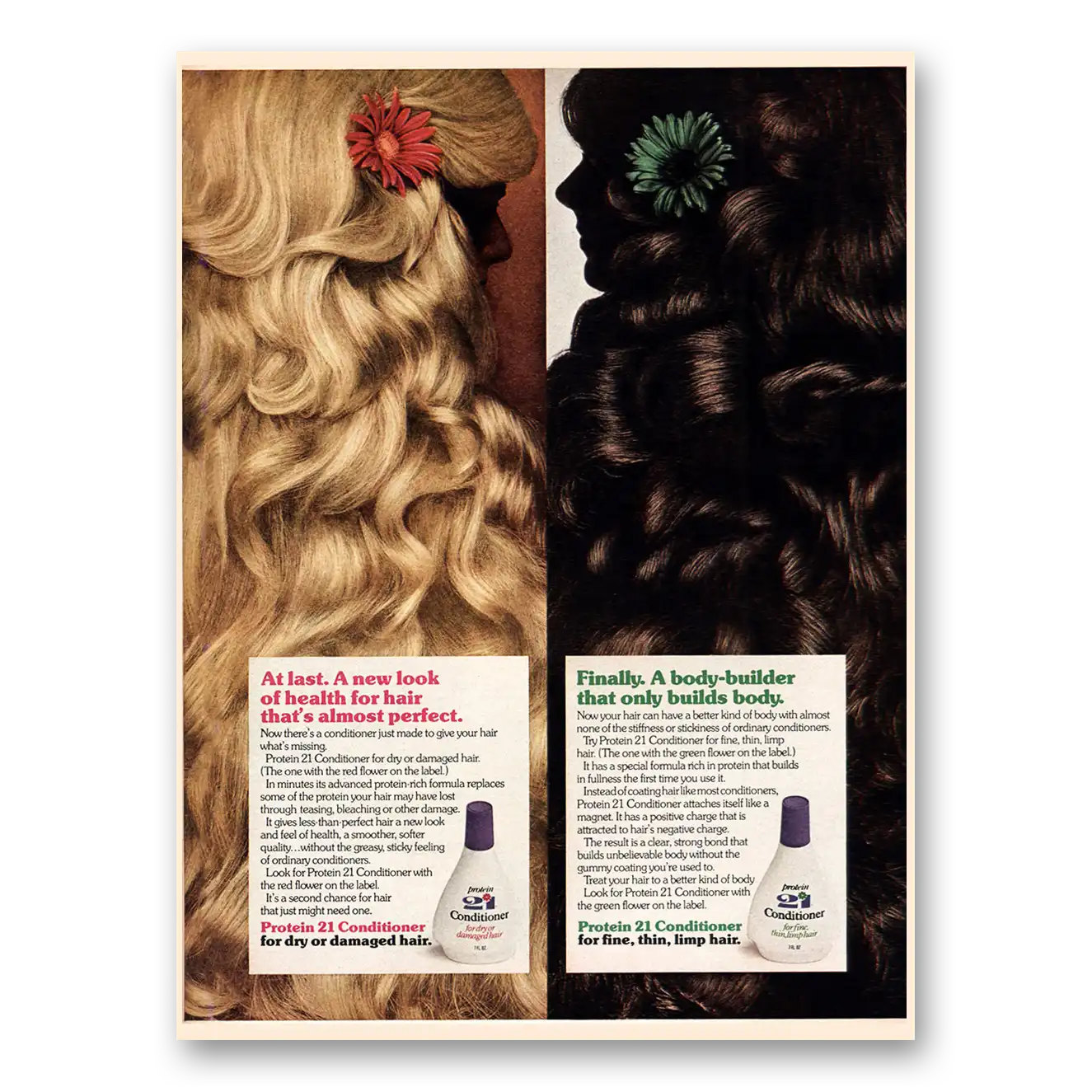 1973 Protein 21 Conditioner At Last a New Look Vintage Magazine Print Ad