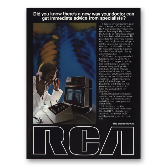 1973 RCA Television New Way Doctor Can Get Immediate Advice Vintage Magazine Print Ad