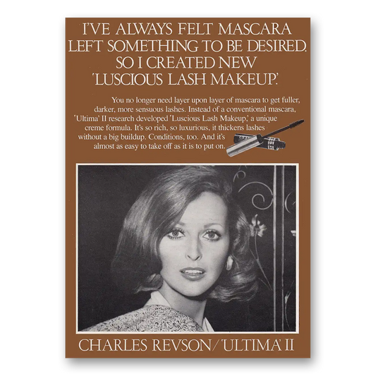 1973 Ultima II Mascara Left Something To Be Desired Vintage Magazine Print Ad