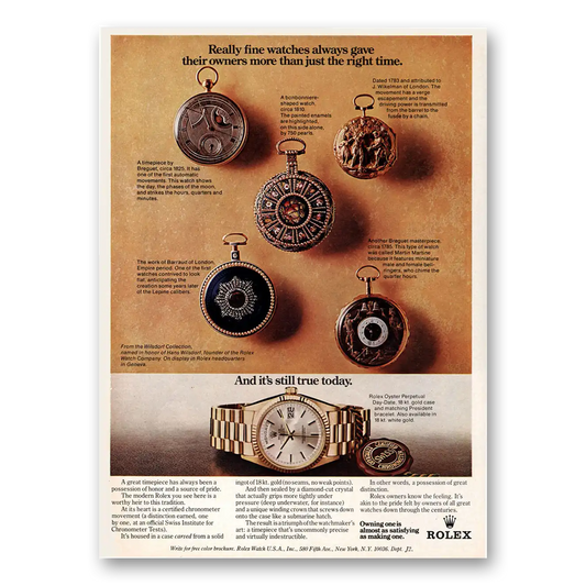 1973 Rolex More Than Just The Right Time Vintage Magazine Print Ad