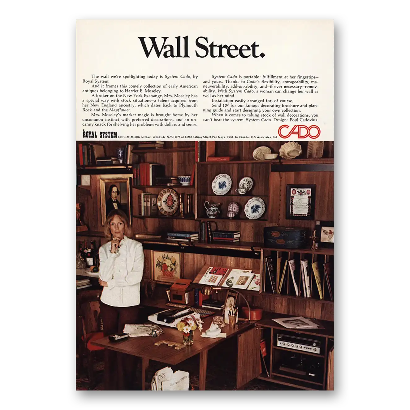 1973 Royal System Wall Street Vintage Magazine Print Ad