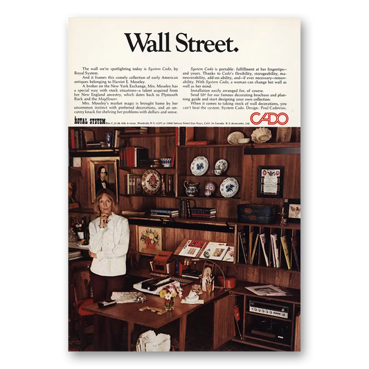 1973 Royal System Wall Street Vintage Magazine Print Ad