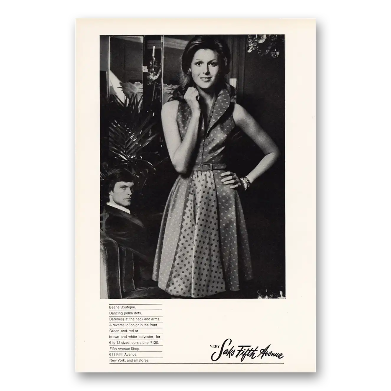 1973 Saks Fifth Avenue Beene Boutique Vintage Magazine Print Ad