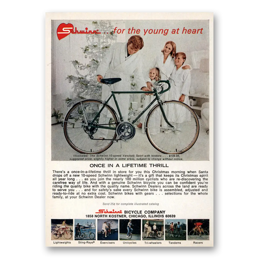 1973 Schwinn Bicycles Once In a Lifetime Thrill Vintage Magazine Print Ad