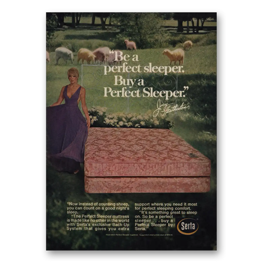 1973 Serta Mattress Perfect Sleeper Joey Heatherton Vintage Magazine Print Ad