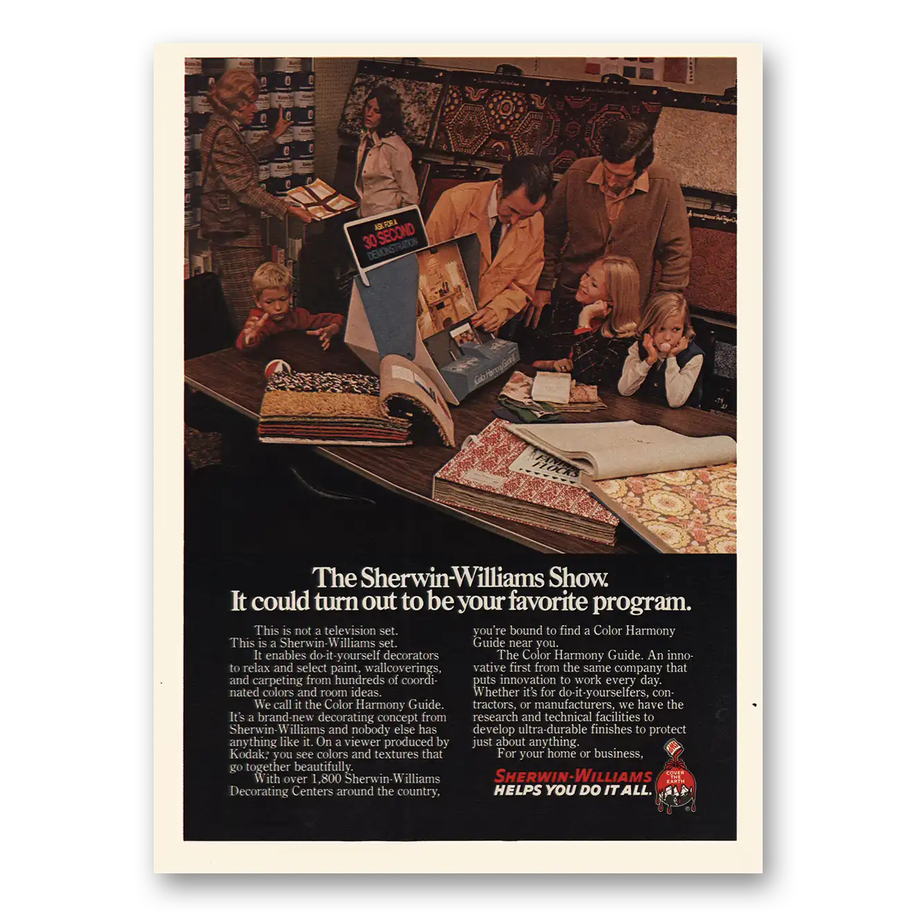 1973 Sherwin Williams Your Favorite Program Vintage Magazine Print Ad