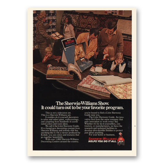 1973 Sherwin Williams Your Favorite Program Vintage Magazine Print Ad