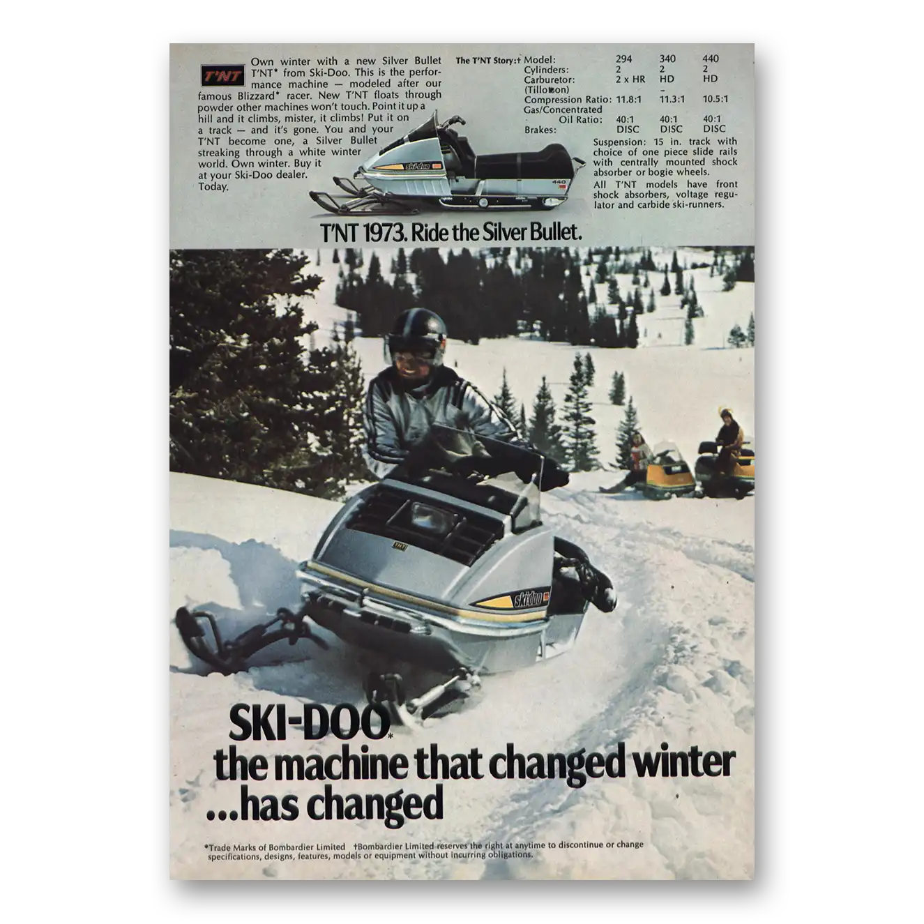 1973 Ski-Doo Machine That Changed Winter Vintage Magazine Print Ad