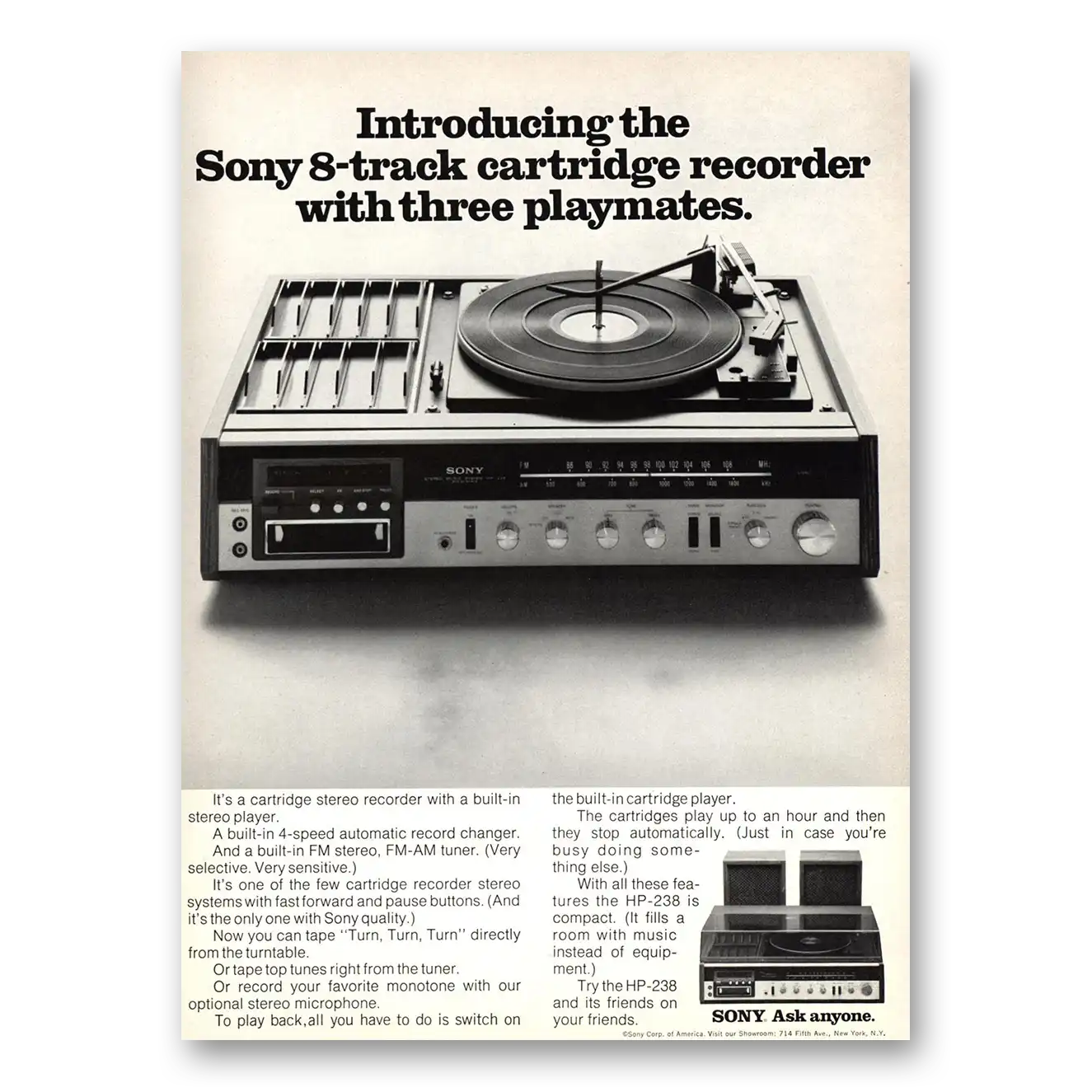 1973 Sony Stereo Three Playmates Vintage Magazine Print Ad