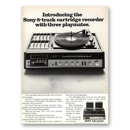 1973 Sony Stereo Three Playmates Vintage Magazine Print Ad