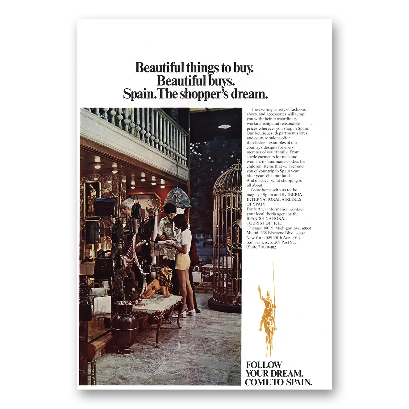 1973 Spain The Shoppers Dream Vintage Magazine Print Ad