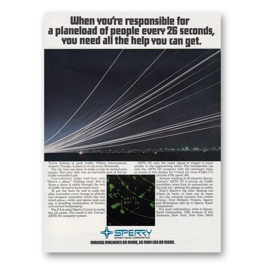 1973 Univac Computer Responsible for a Planeload of People Vintage Magazine Print Ad