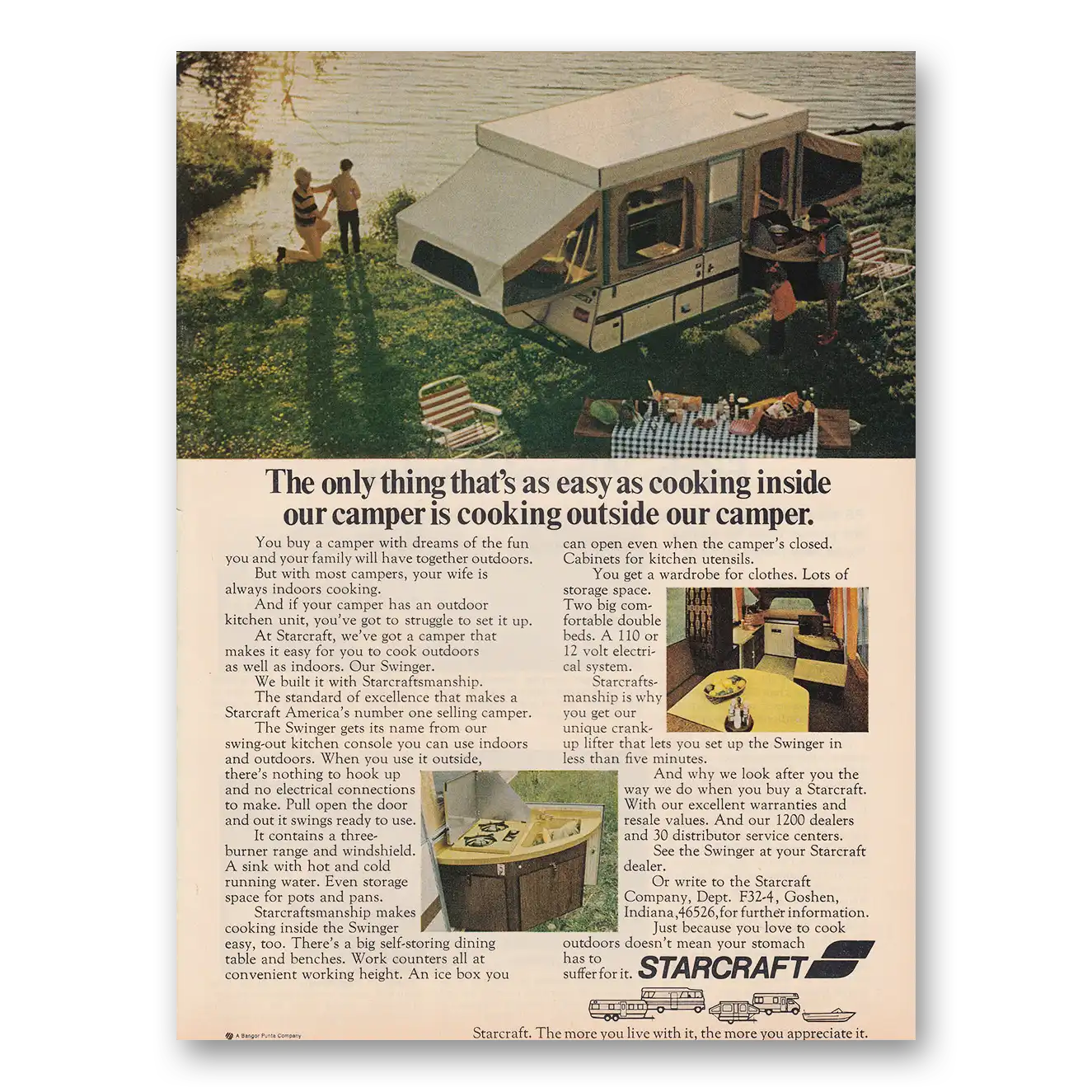 1973 Starcraft Campers Easy as Cooking Inside Our Camper Vintage Magazine Print Ad