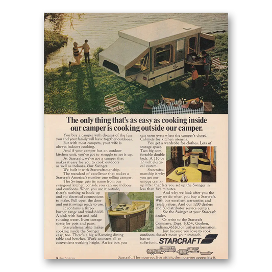 1973 Starcraft Campers Easy as Cooking Inside Our Camper Vintage Magazine Print Ad