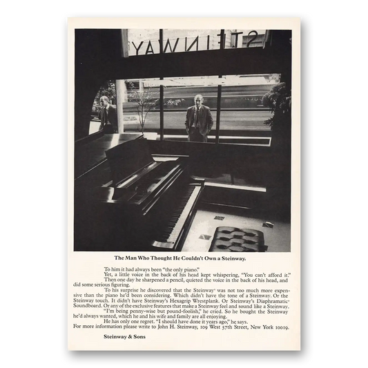 1973 Steinway Piano Man Who Thought He Couldn't Own Vintage Magazine Print Ad