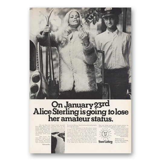 1973 Sun Valley Idaho Alice Sterling Lose Amateur Status Vintage Magazine Print Ad