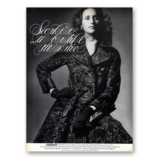 1973 Swakara Fashion Beautiful Alternative Vintage Magazine Print Ad