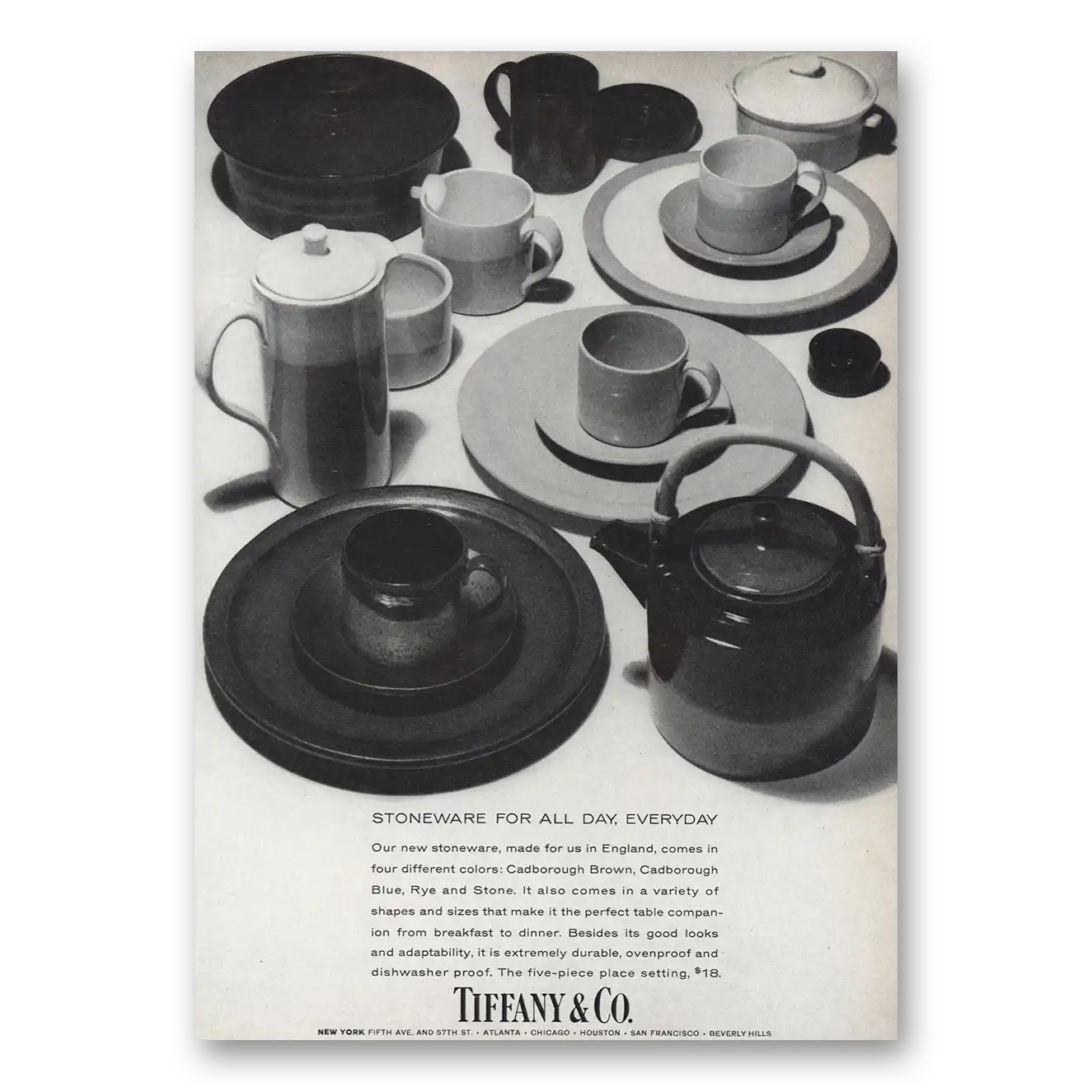 1973 Tiffany & Co Stoneware Vintage Magazine Print Ad