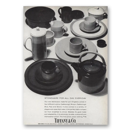 1973 Tiffany & Co Stoneware Vintage Magazine Print Ad