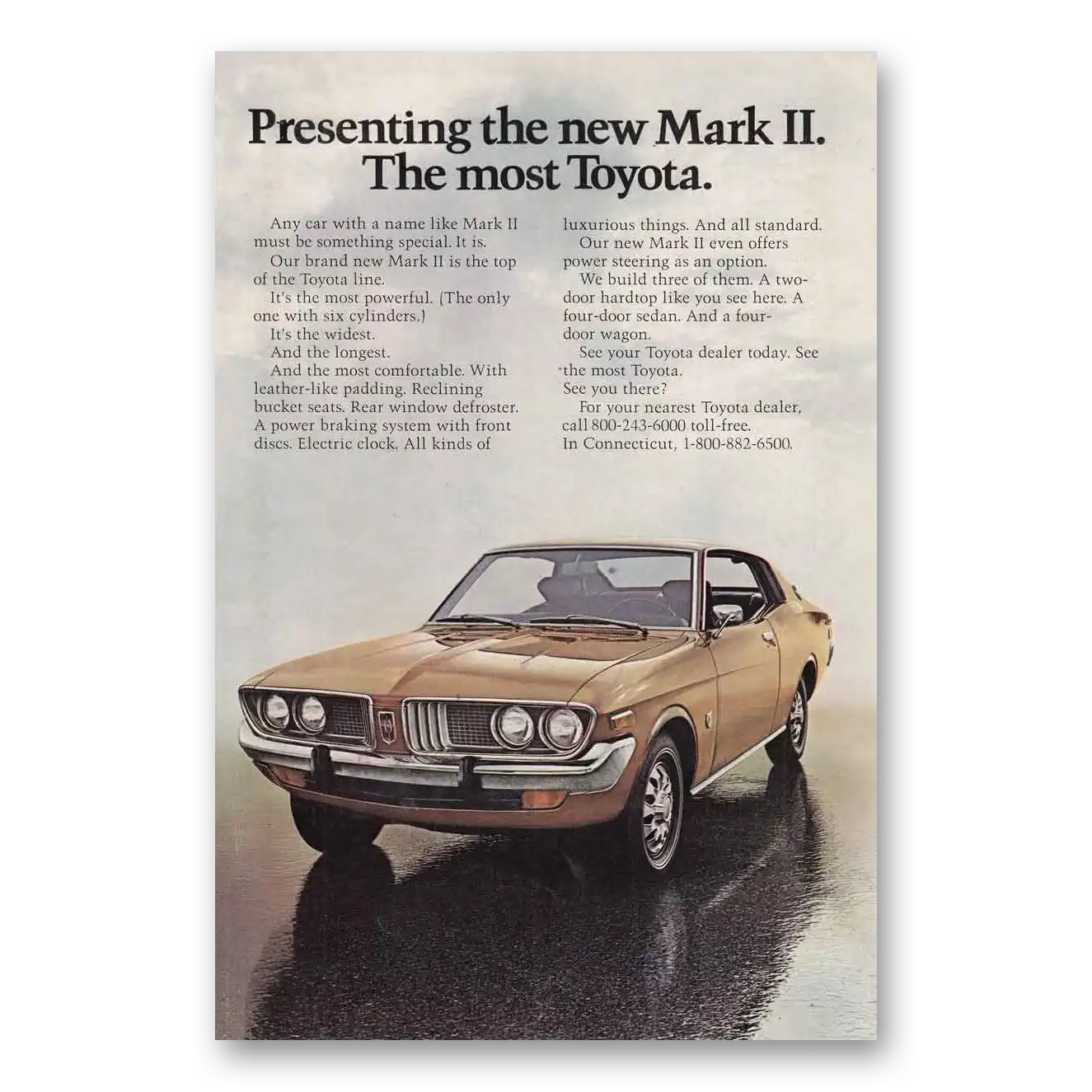 1972 Toyota Mark II Most Toyota Vintage Magazine Print Ad