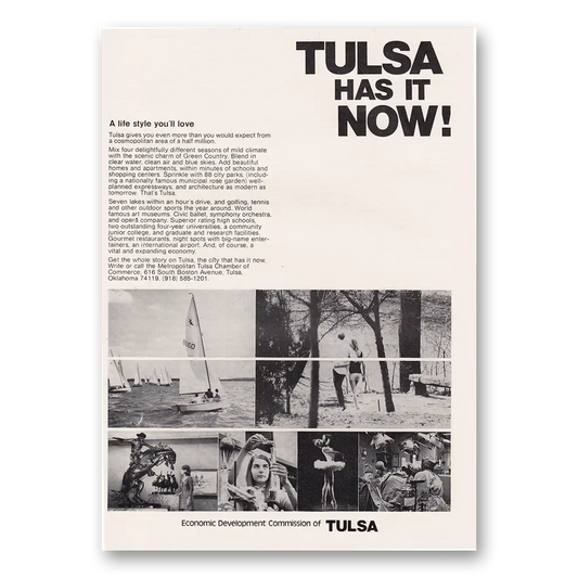 1973 Oklahoma Tulsa A Life Style Love Vintage Magazine Print Ad