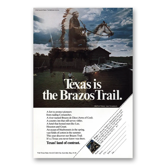 1973 Texas Brazos Trail Vintage Magazine Print Ad