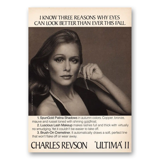 1973 Ultima II I Know Three Reasons Vintage Magazine Print Ad