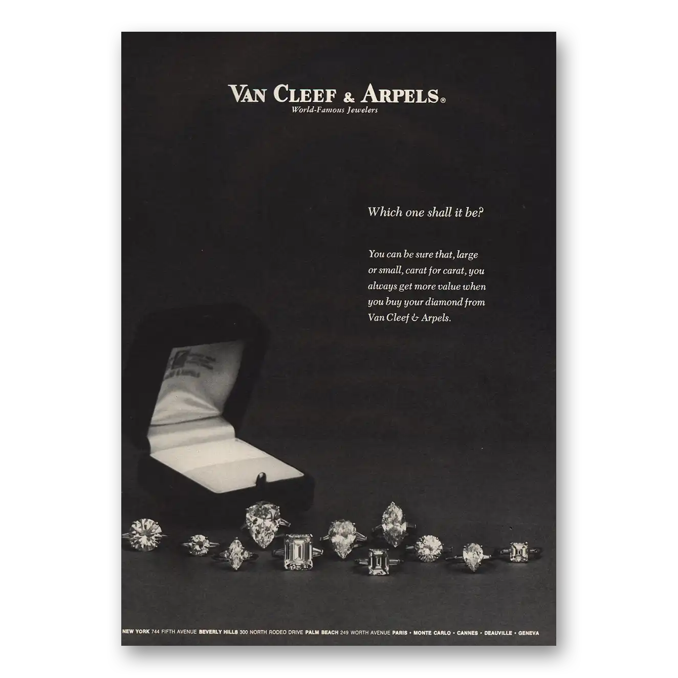 1973 Van Cleef & Arpels Which One Shall It Be Vintage Magazine Print Ad