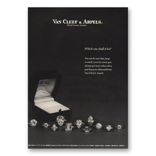 1973 Van Cleef & Arpels Which One Shall It Be Vintage Magazine Print Ad