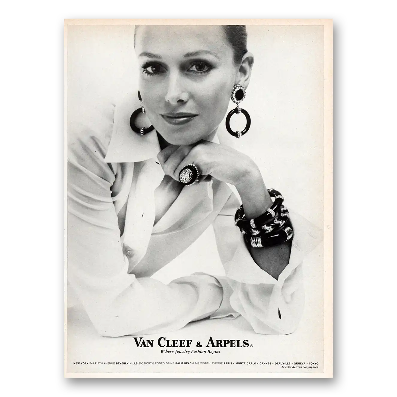 1973 Van Cleef & Arpels Jewelry Where Jewelry Fashion Begins Vintage Magazine Print Ad