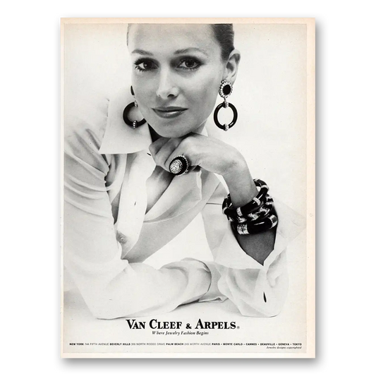 1973 Van Cleef & Arpels Jewelry Where Jewelry Fashion Begins Vintage Magazine Print Ad