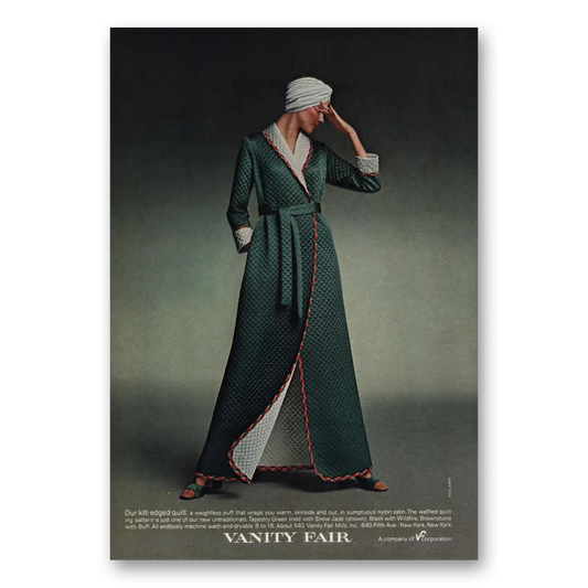 1973 Vanity Fair Fashion Kilt Edged Quilt Vintage Magazine Print Ad