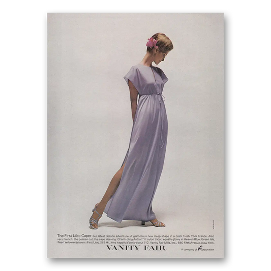 1973 Vanity Fair Undergarments First Lilac Caper Vintage Magazine Print Ad