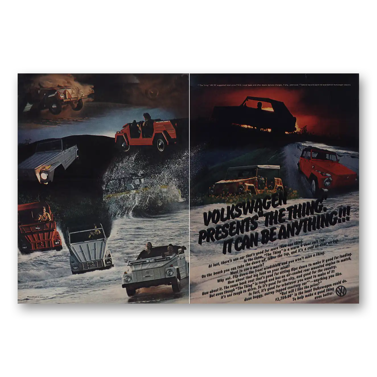 1973 Volkswagen Thing Thing It Can Be Anything Vintage Magazine Print Ad