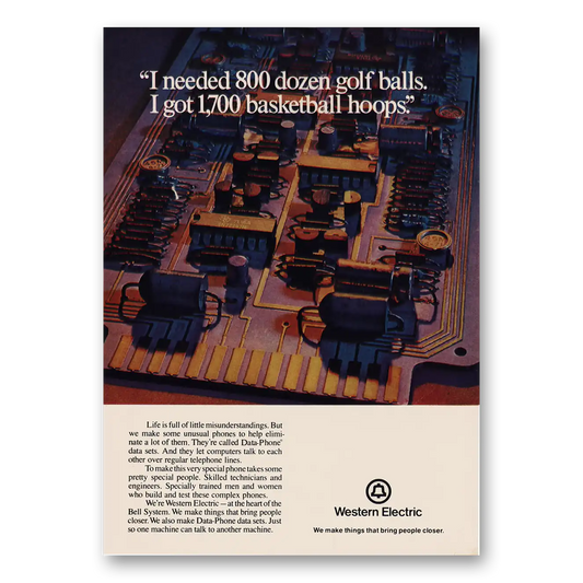 1973 Western Electric 800 Dozen Golf Balls Vintage Magazine Print Ad