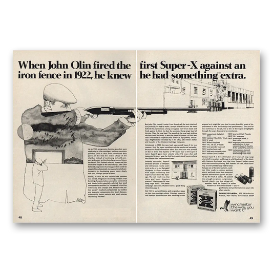 1973 Winchester Super X John Olin Vintage Magazine Print Ad