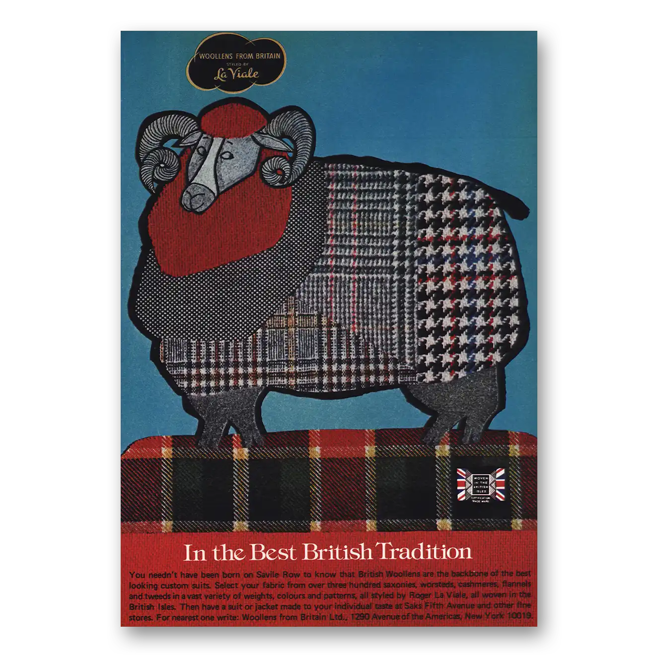 1973 Woollens From Britain Best British Tradition Vintage Magazine Print Ad