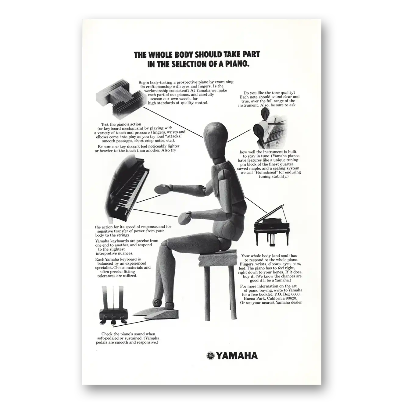 1973 Yamaha Piano Whole Body Should Take Part in the Selection of Piano Vintage Magazine Print Ad