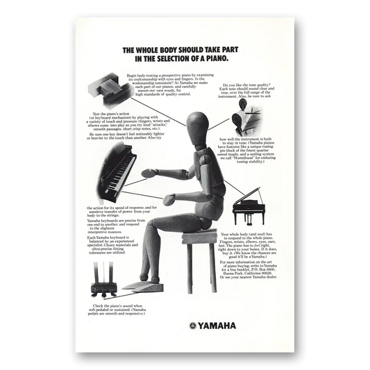 1973 Yamaha Piano Whole Body Should Take Part in the Selection of Piano Vintage Magazine Print Ad